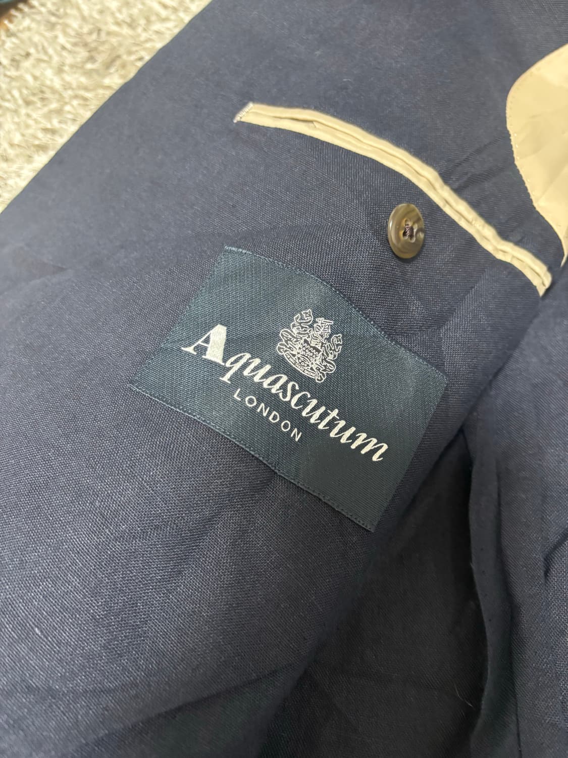 일제 AQUASCUTUM 리넨100프로 블레이저 사이즈 105 상품이미지7