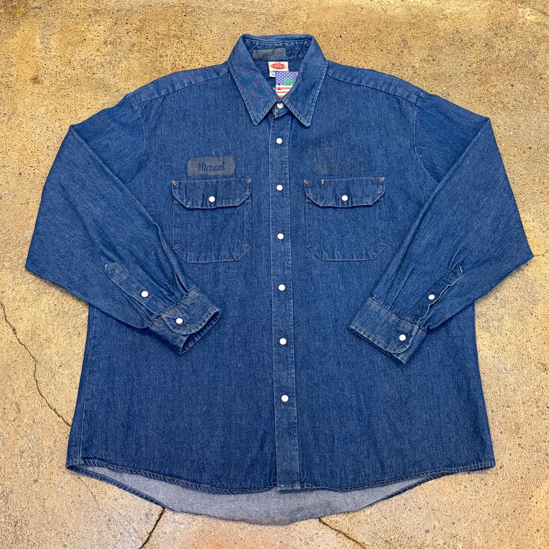 00s 미국 빈티지 레드캡 워크 청남방 데님셔츠 상품이미지1