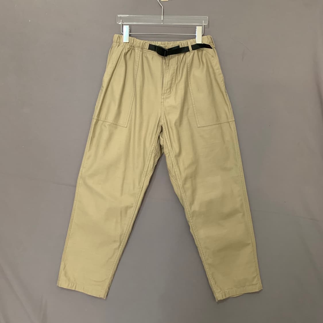 M 그라미치 백 새틴 루즈 테이퍼드 벨티드 팬츠 바지 상품이미지2