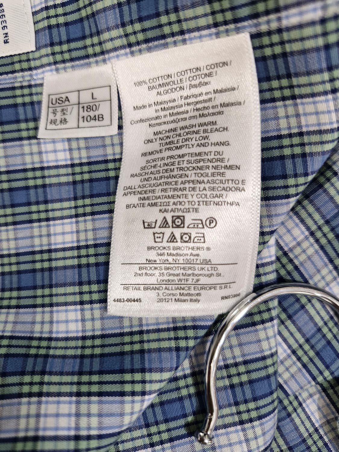 브룩스브라더스 오리지널 체크 폴로 반팔셔츠(L) 상품이미지9