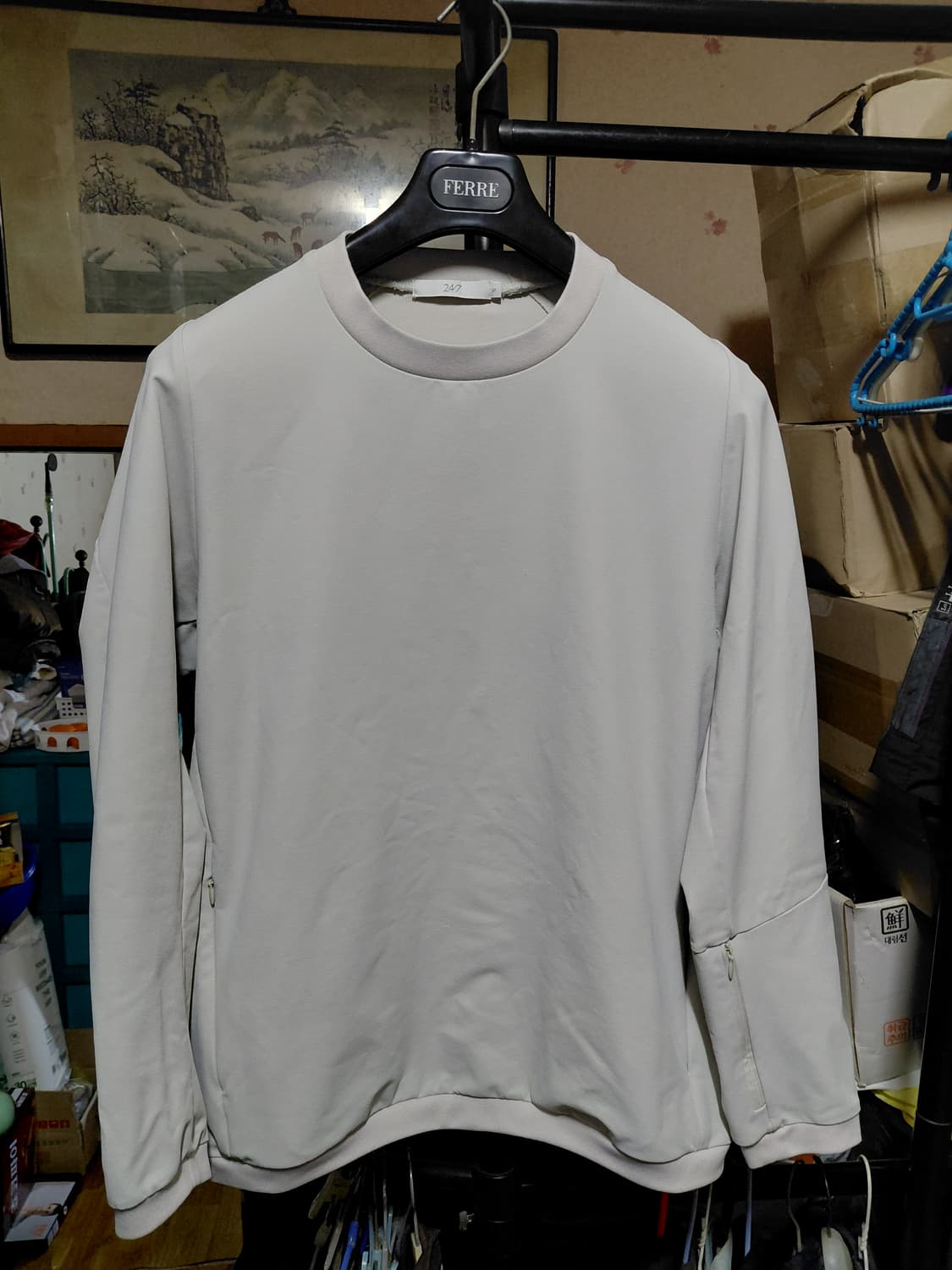 [247시리즈]오버핏 나일론 바람막이 맨투맨 S(95)사이즈 상품이미지10