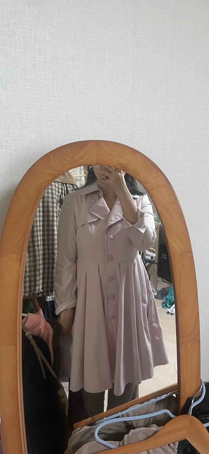 모리걸 빈티지 레스트로즈 핑크 트렌치코트 🌸🎀💗 상품이미지5