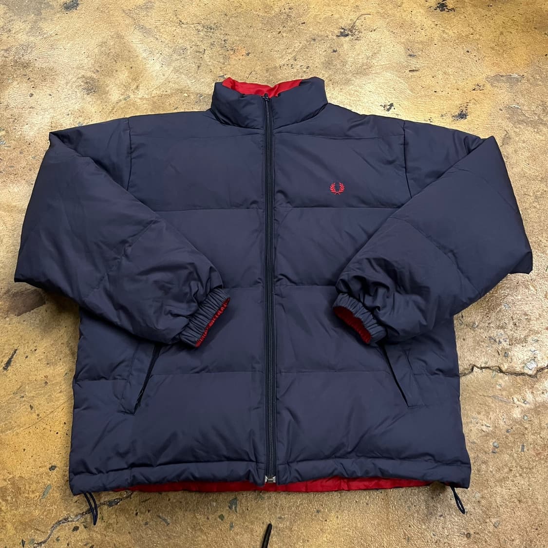 [정품/L] 프레드페리 리버시블 패딩 점퍼 네이비레드 b8 상품이미지3