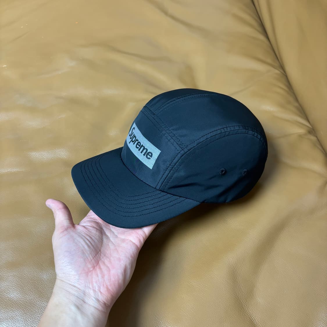 Supreme 슈프림 블랙 캠프캡 모자 (Jacquard Logo) 상품이미지4