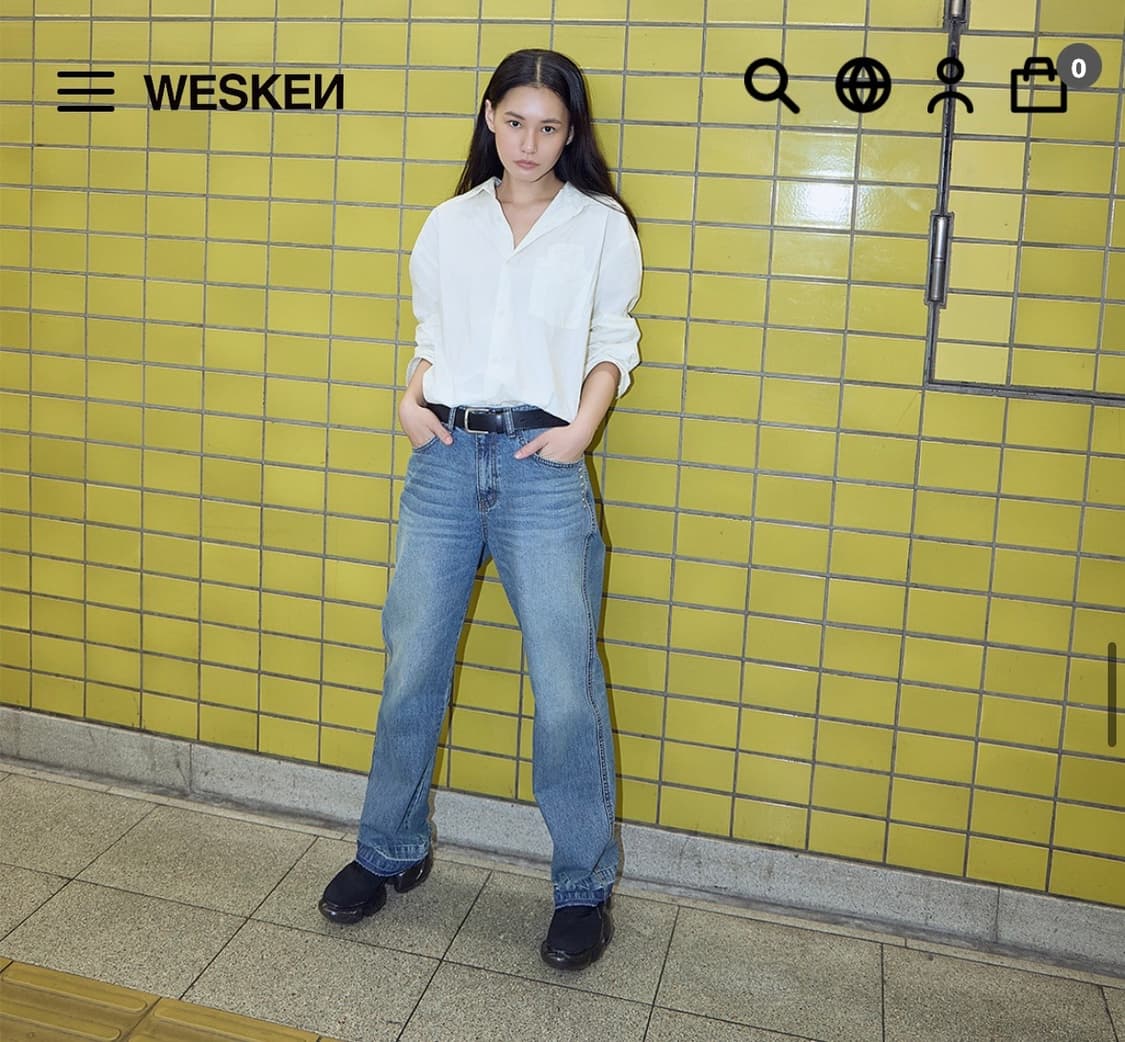 WESKEN 스터드 스트라이트 데님 (새상품) 상품이미지3