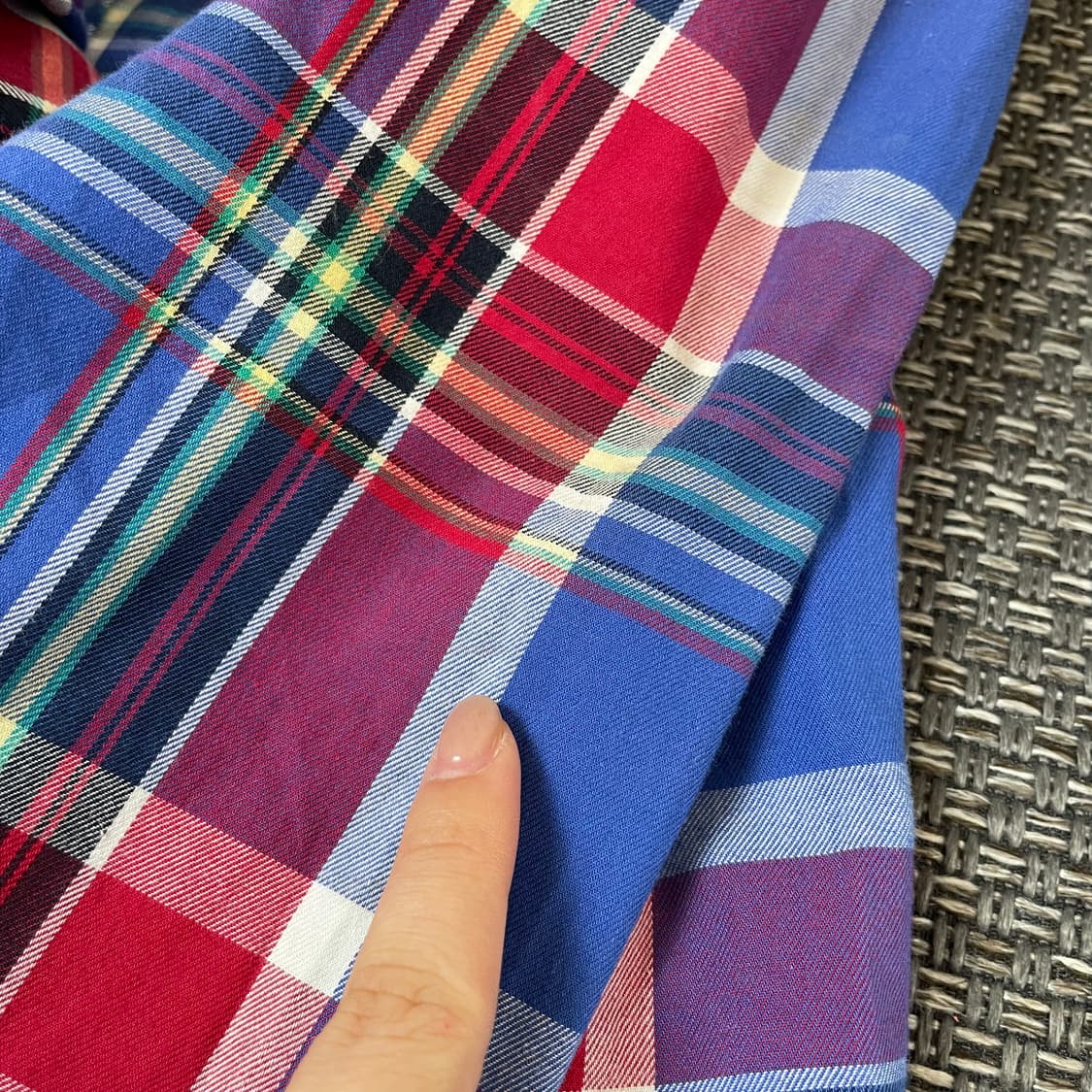 폴로랄프로렌 블루레드 멀티 배색 체크 긴팔 셔츠 XL 상품이미지5