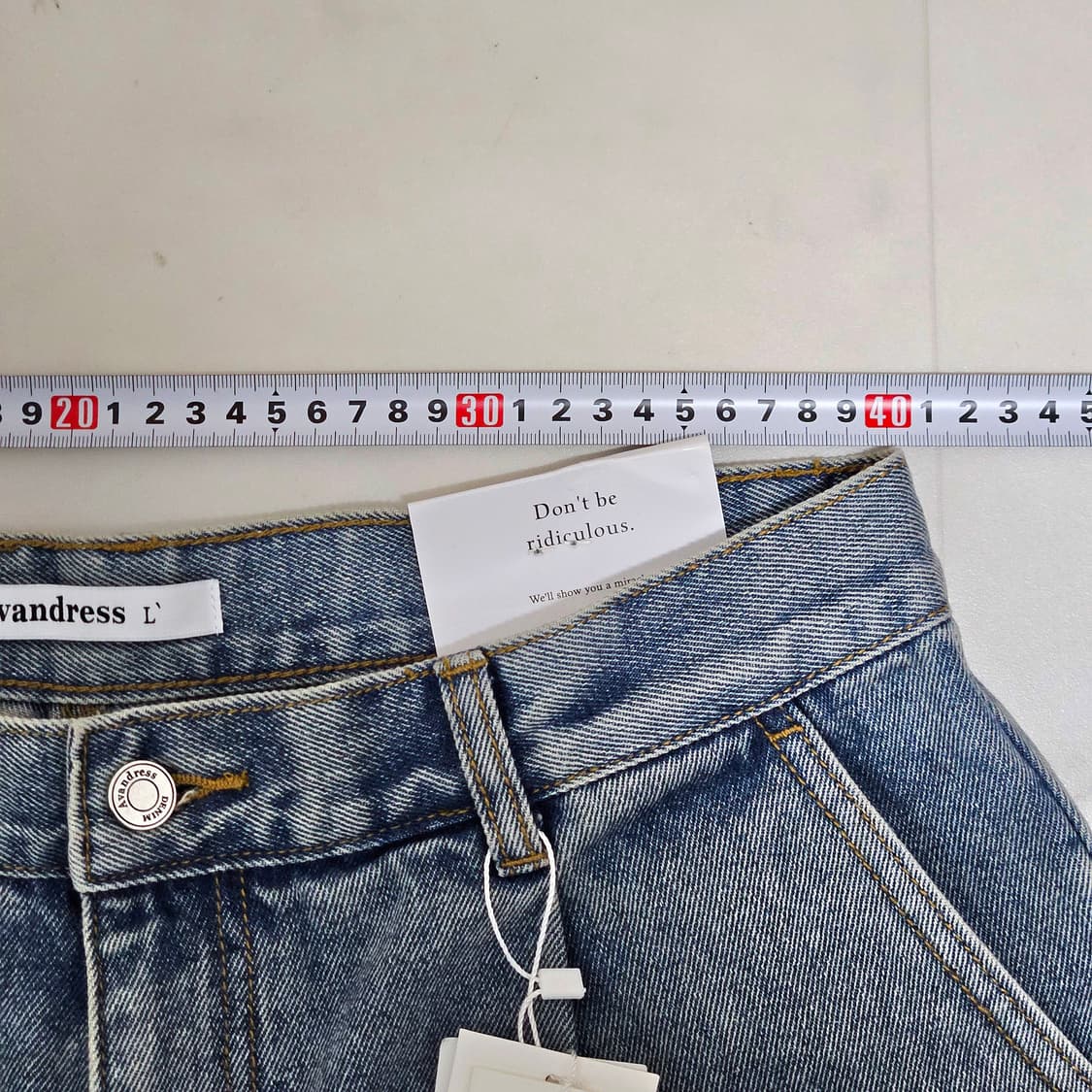 L 새상품 어반드레스 사이드 빅 카고팬츠 데님 상품이미지5