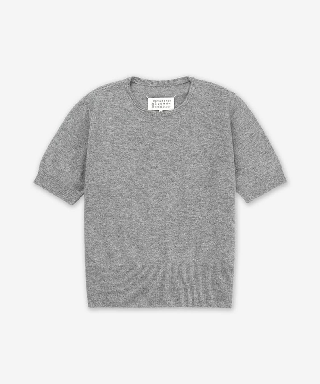 메종마르지엘라 4 스티치 램스울 반소매 니트 - 미디움 그레이 상품이미지1
