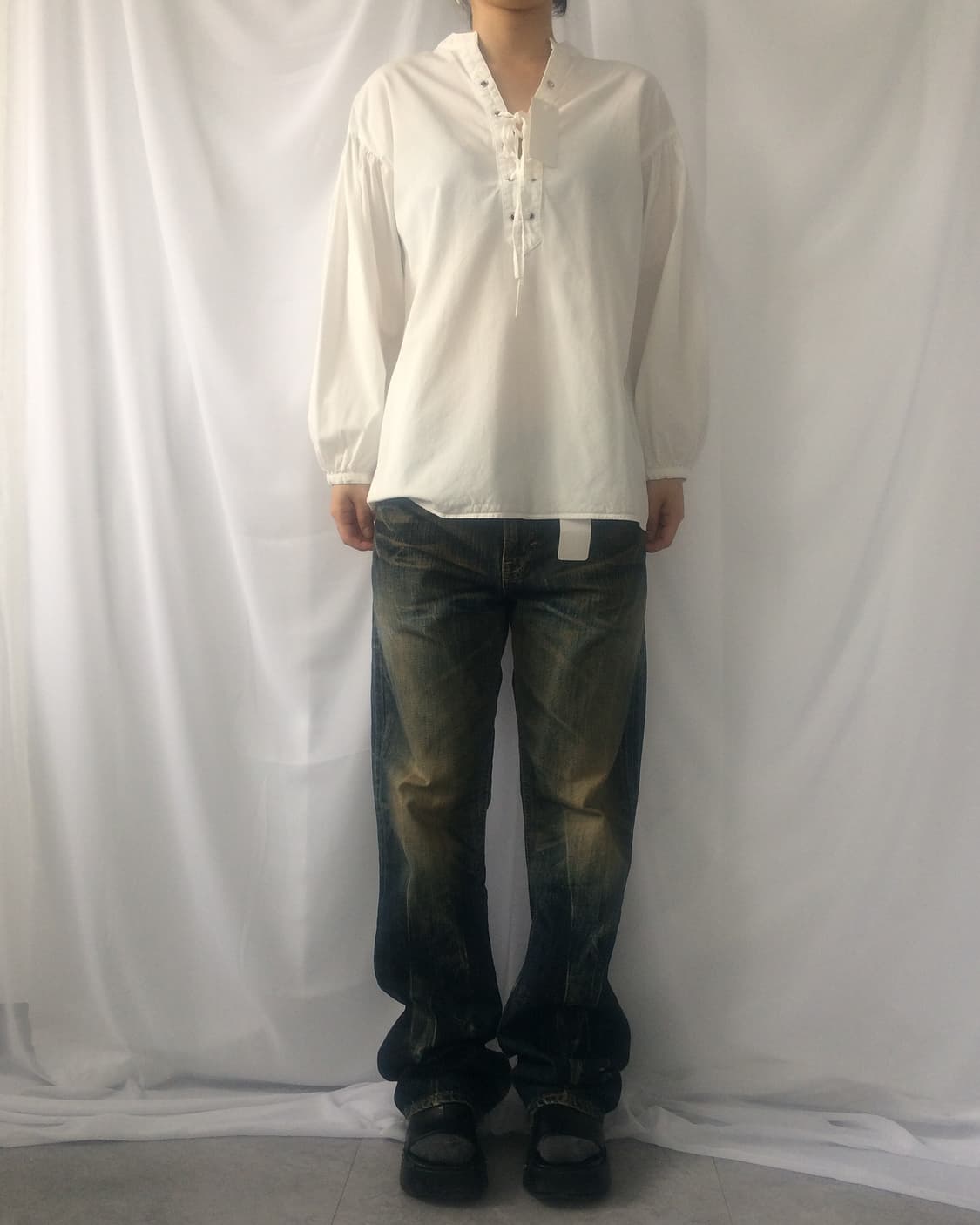 Lace up point sleeve 상품이미지7