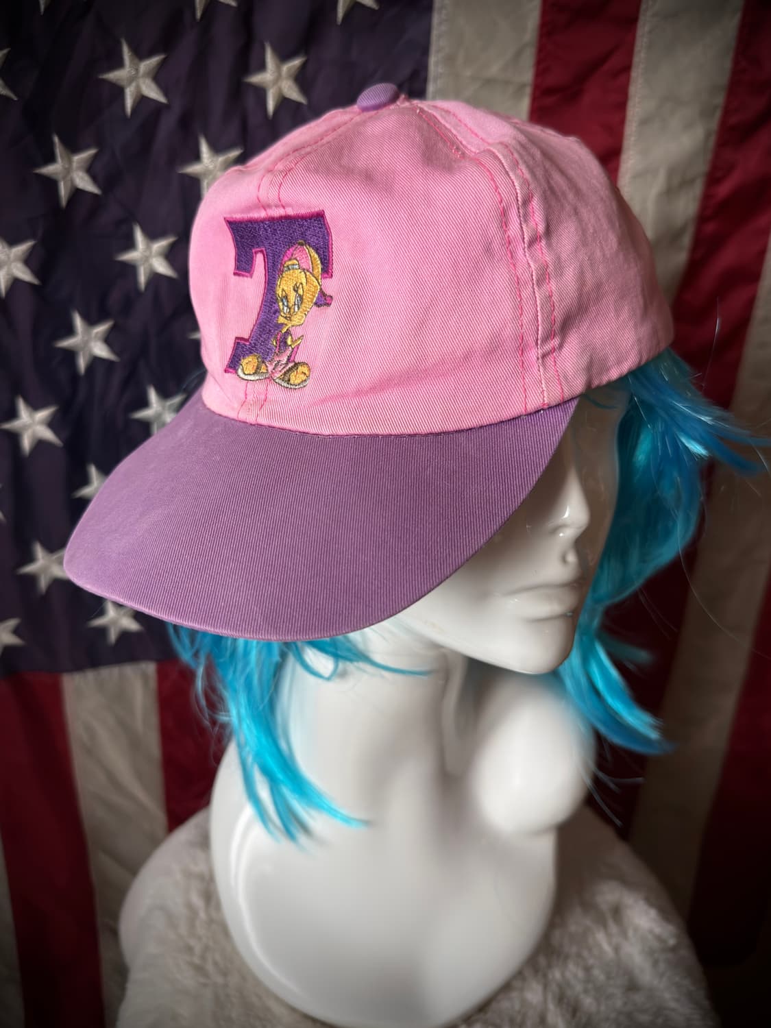 90s Looney Tunes Tweety Bird 투톤 볼캡 상품이미지1