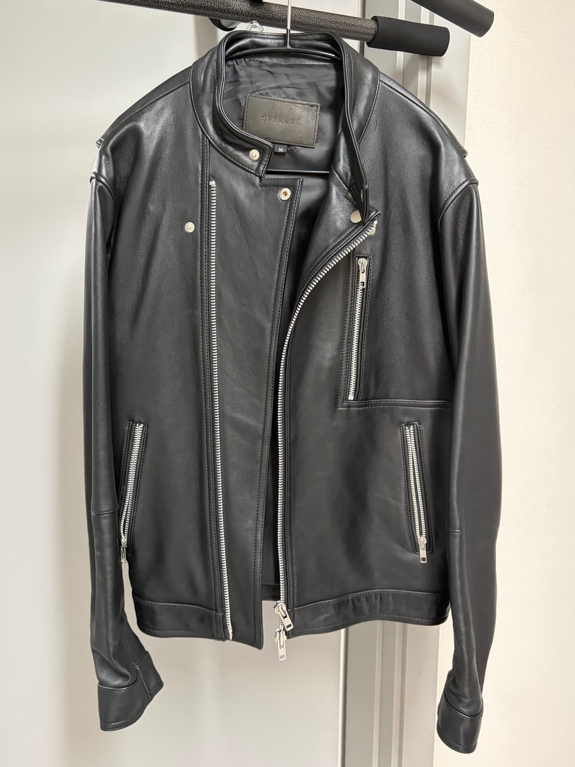 스페로네 램스킨 스퀘어 포켓 비이커 자켓 블랙 M 상품이미지1