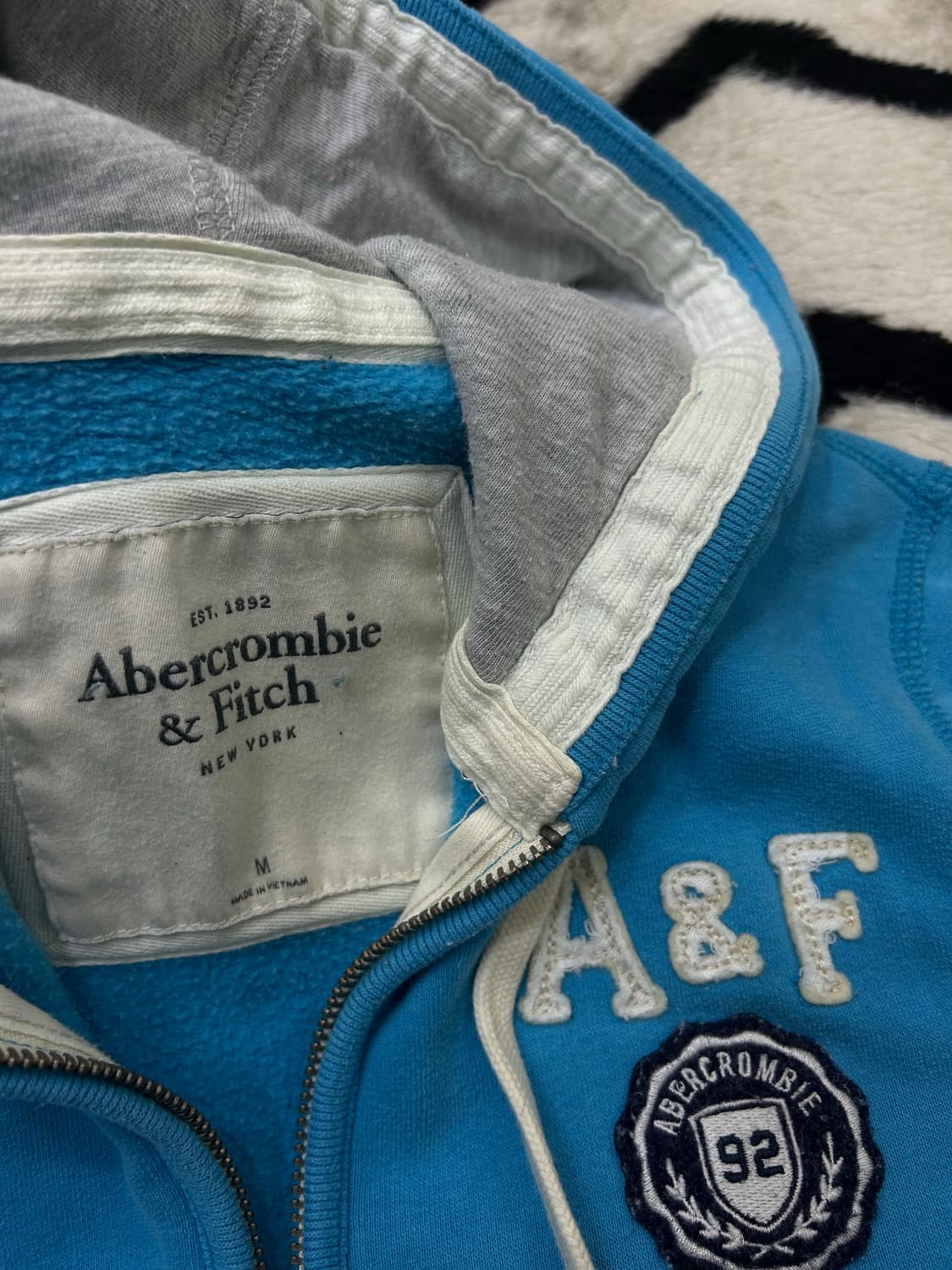 [M]아베크롬비 후드집업/블루/기모 상품이미지5