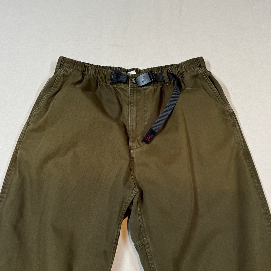 L) 그라미치 와이드 카키 벨티드 팬츠 면바지 상품이미지2