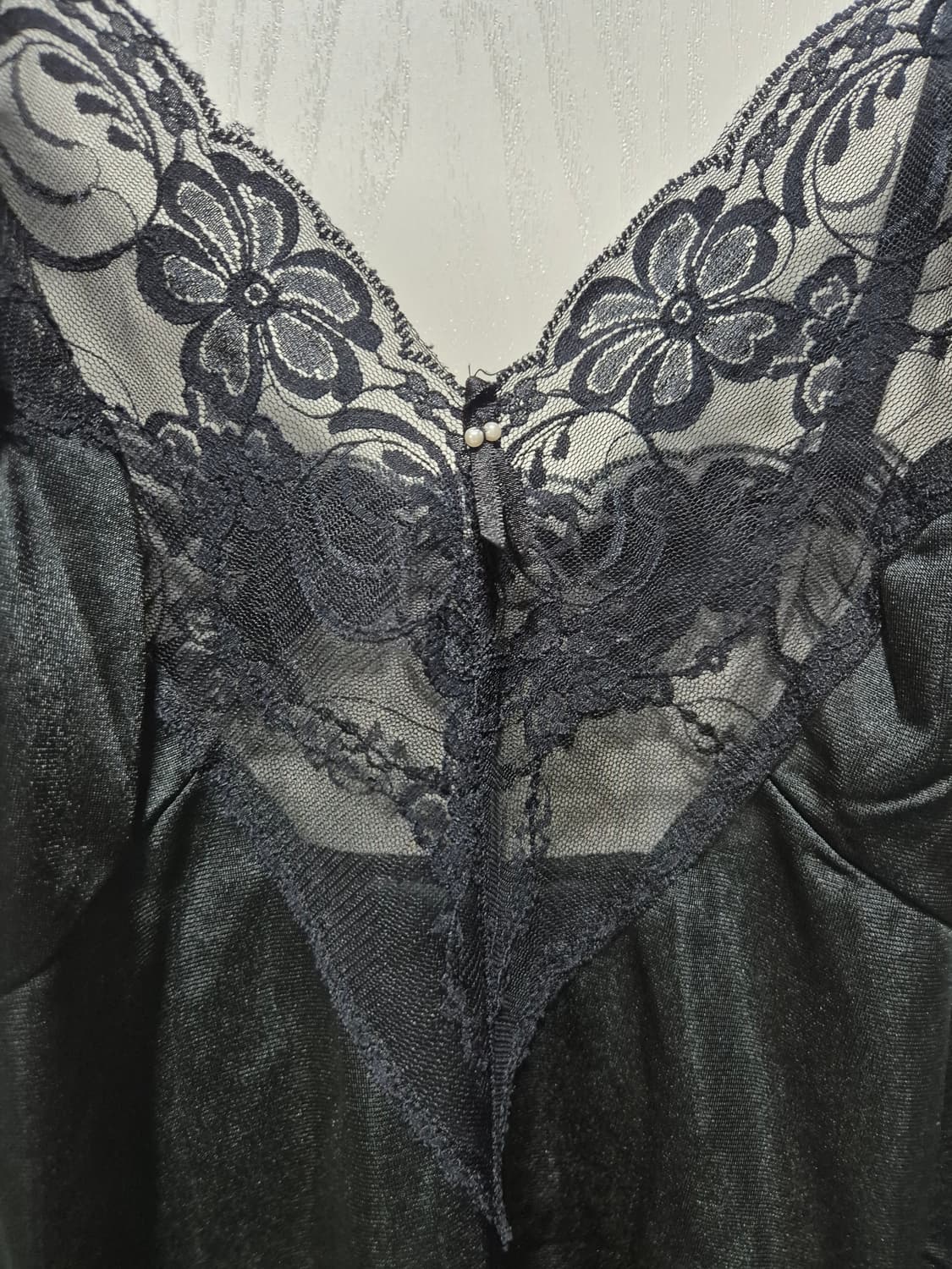 (세일)JPN VTG. 레이스 슬립 블랙. 뒷슬릿 상품이미지4