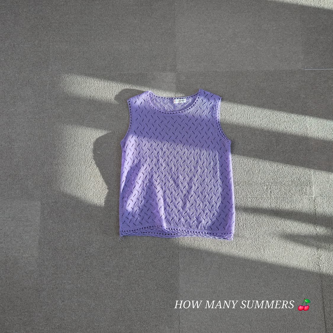 퍼플 여름 니트 슬리브리스 상품이미지1