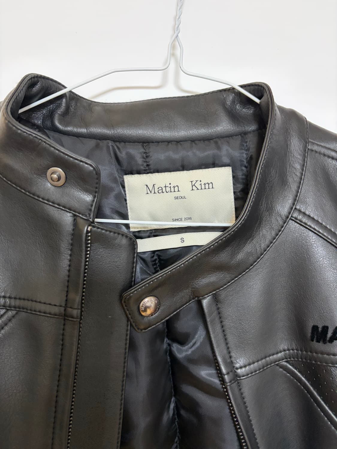 마뗑킴 레더 바이커 퀼팅 자켓 s사이즈 상품이미지3