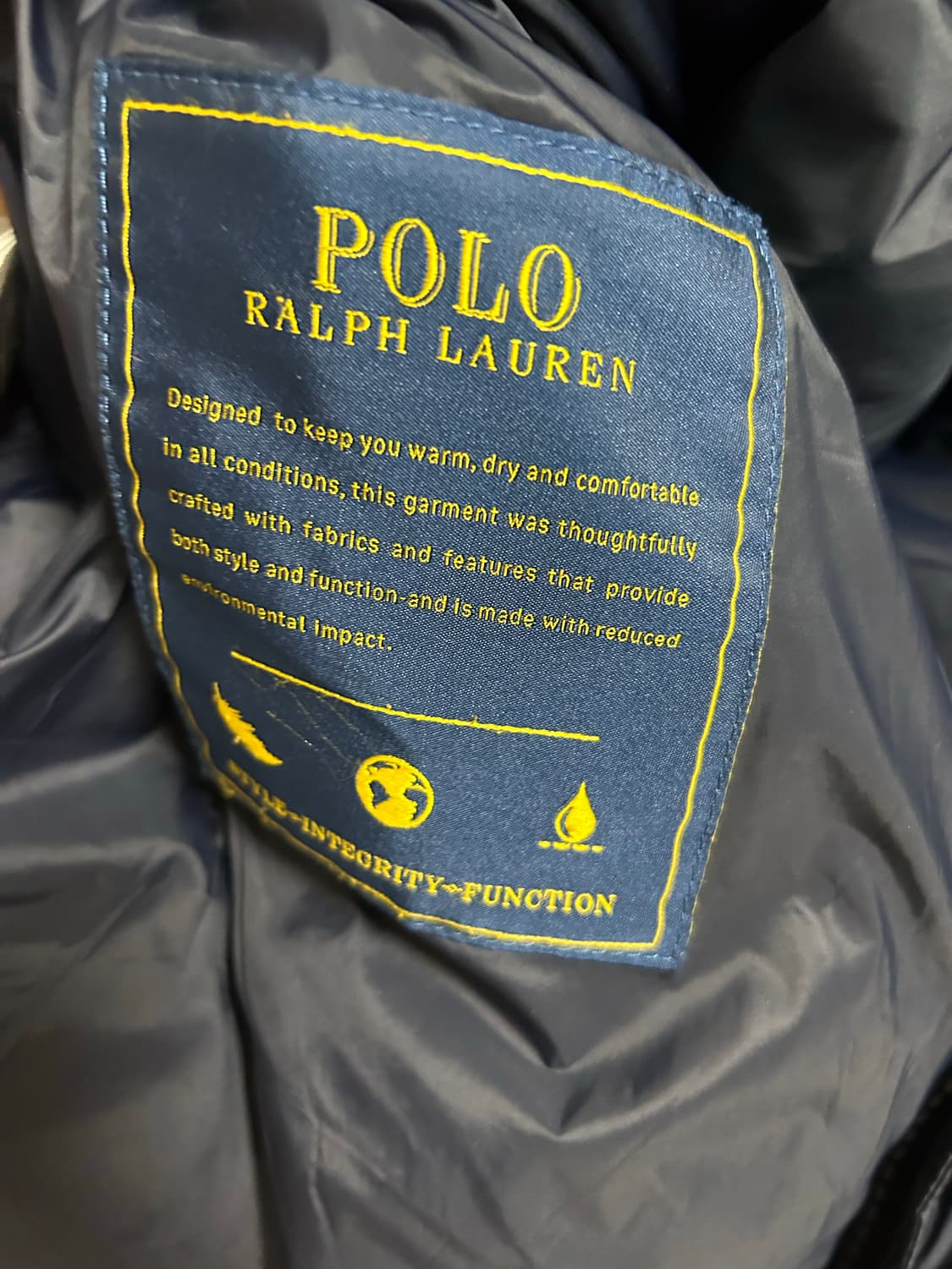 폴로 랄프로렌 후드 다운 패딩 네이비 M사이즈 팜 상품이미지5