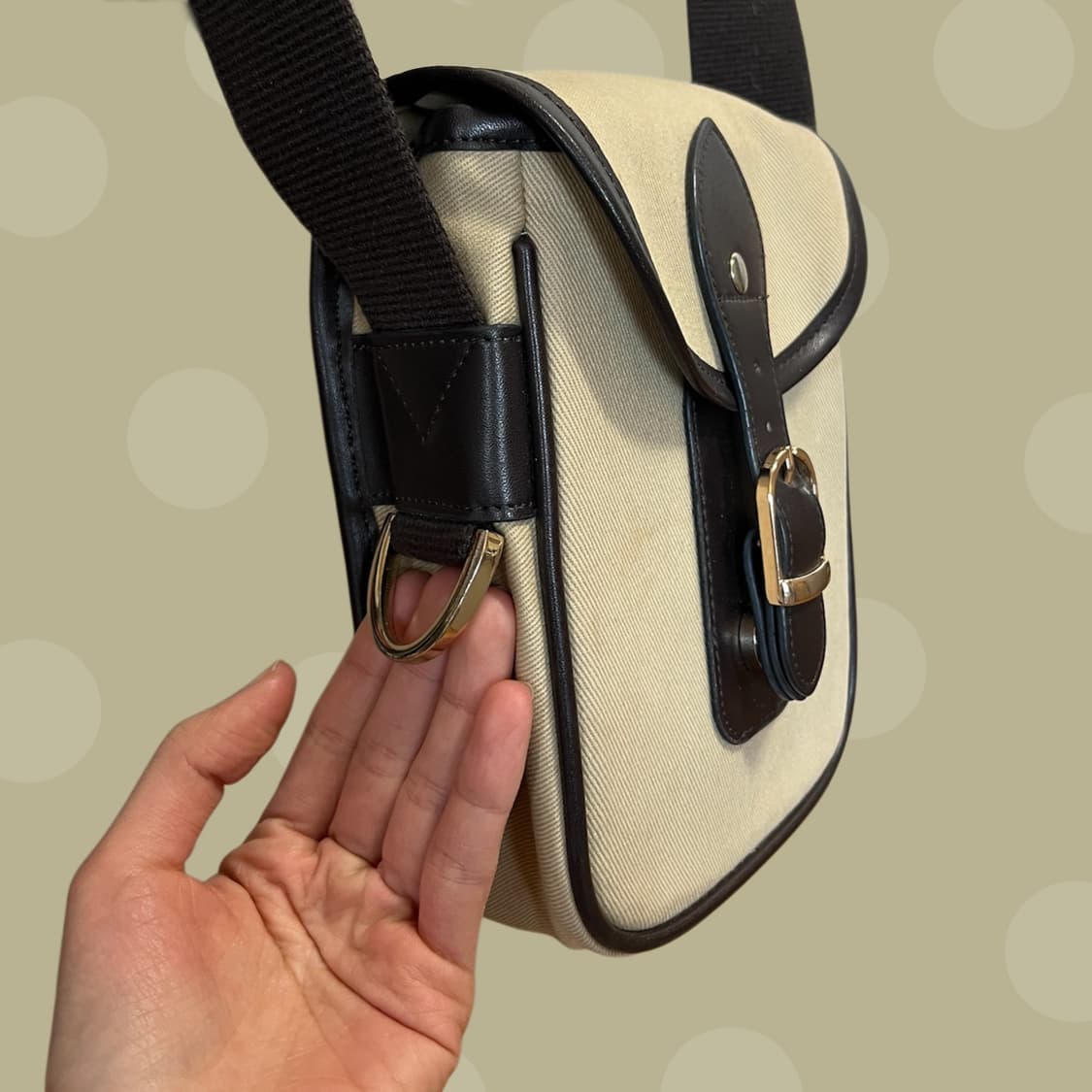 아날로그 무드 캔버스 미니 크로스백 상품이미지4