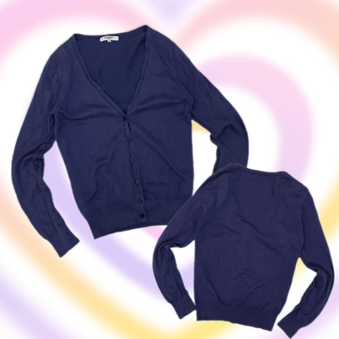 퍼플 슬림 핀터 브이넥 가디건 긱시크 펑크 보헤미안 모리걸 상품이미지1