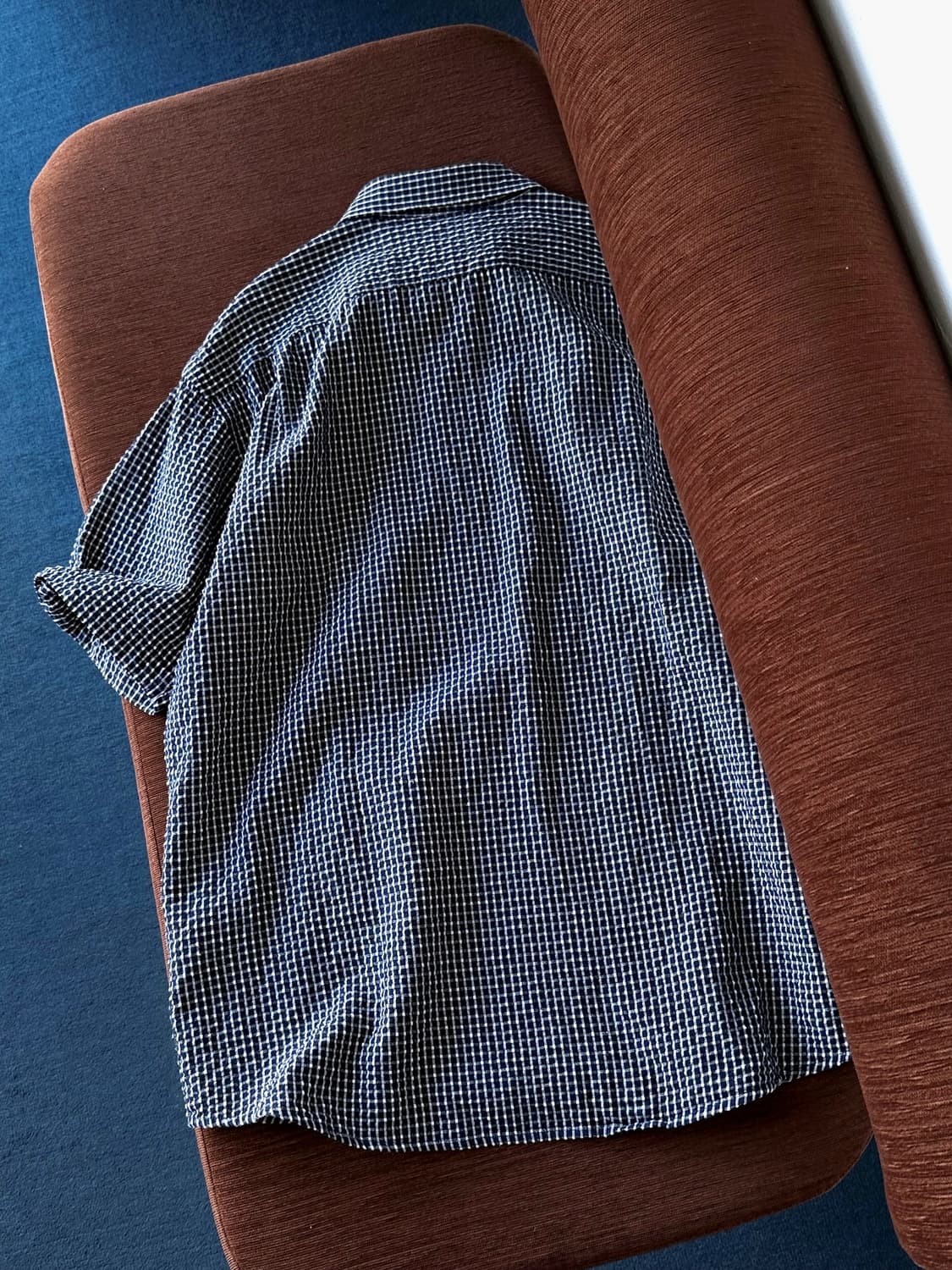 Natural sucker fabric zip shirt 상품이미지4