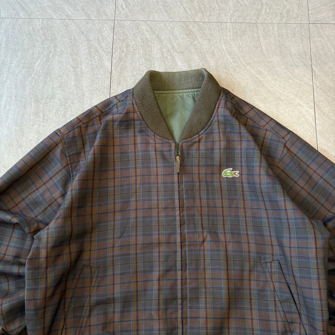 라코스테 서광 제조 체크 리버시블 자켓 상품이미지3