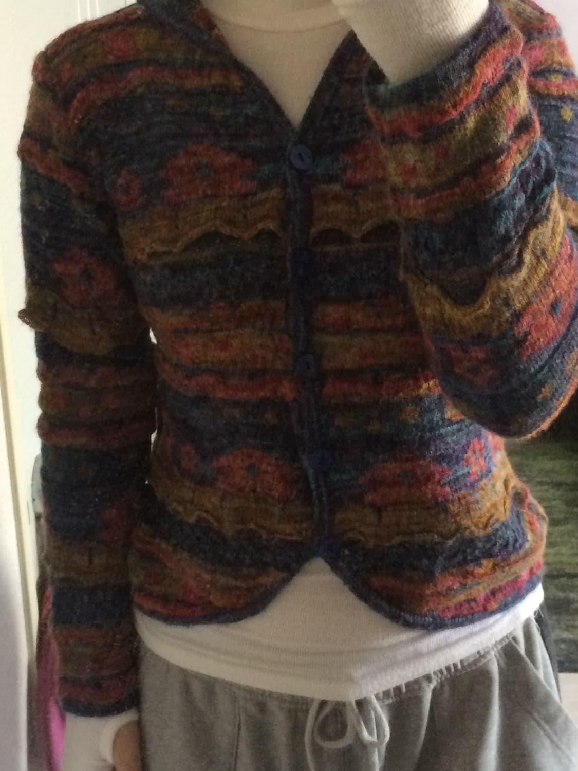 빈티지 패턴 버튼 니트 가디건 상품이미지7