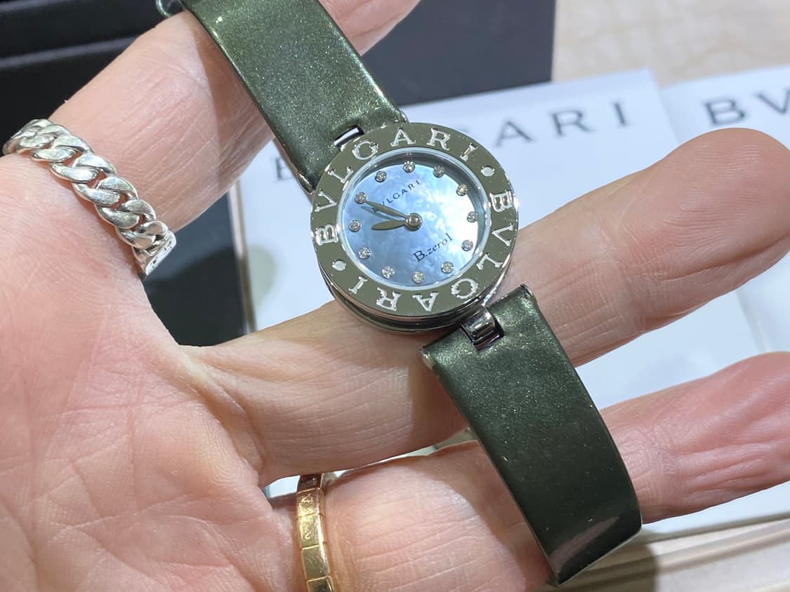 불가리 비제로원 블루 자개 다이아 12p 쿼츠 여성용 22mm 스몰 상품이미지3