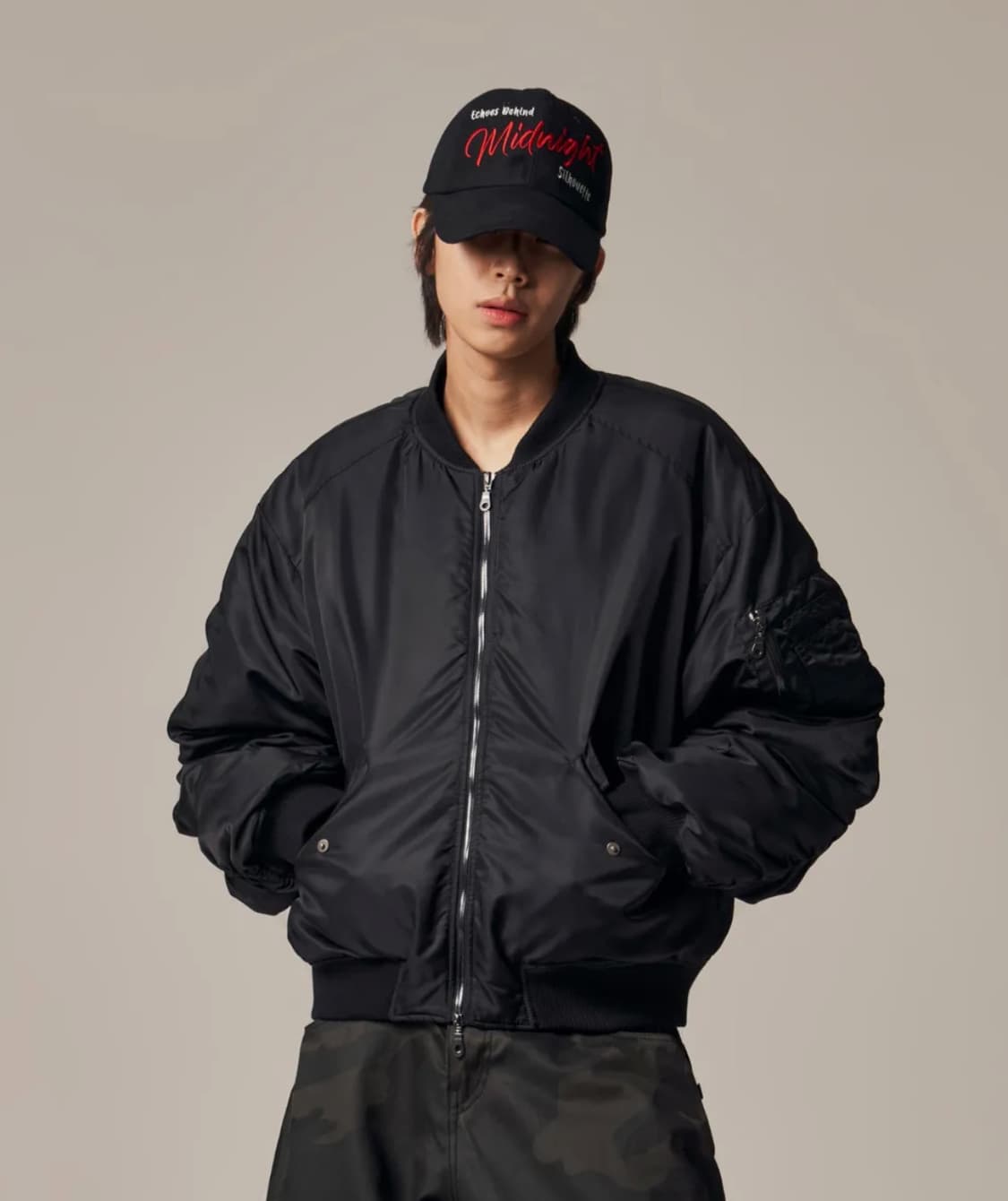 아이돈워너셀 Plane Shirring Ma-1 Black (새상품) 상품이미지7