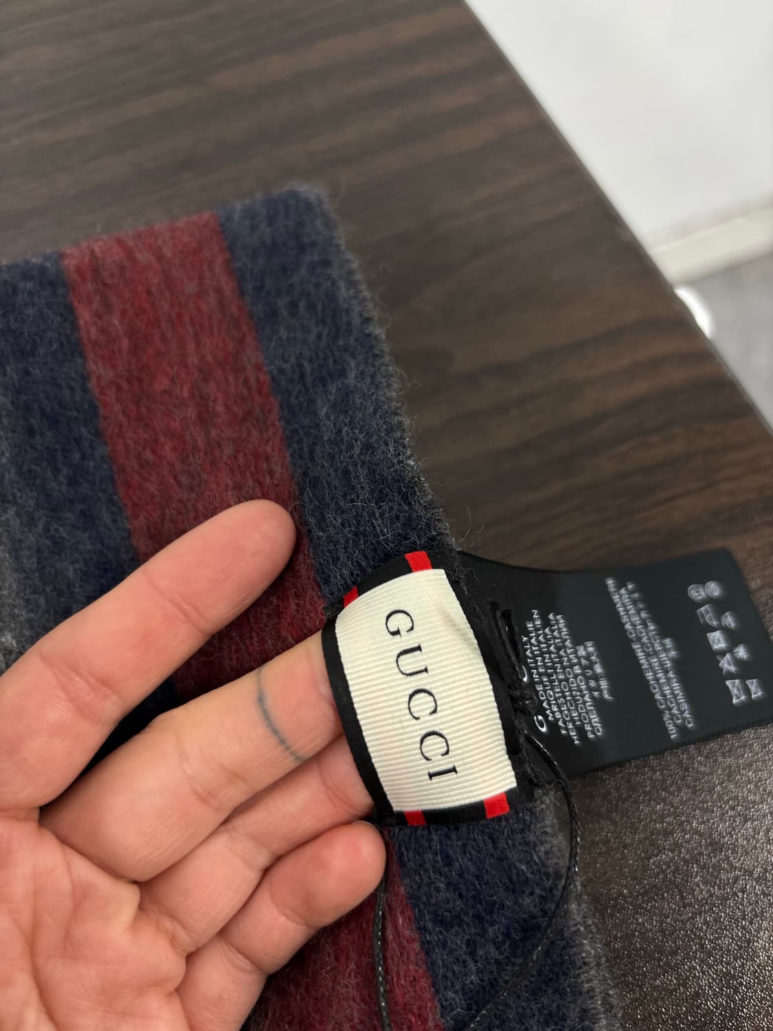 택부착)구찌 울 캐시미어 머플러 상품이미지4