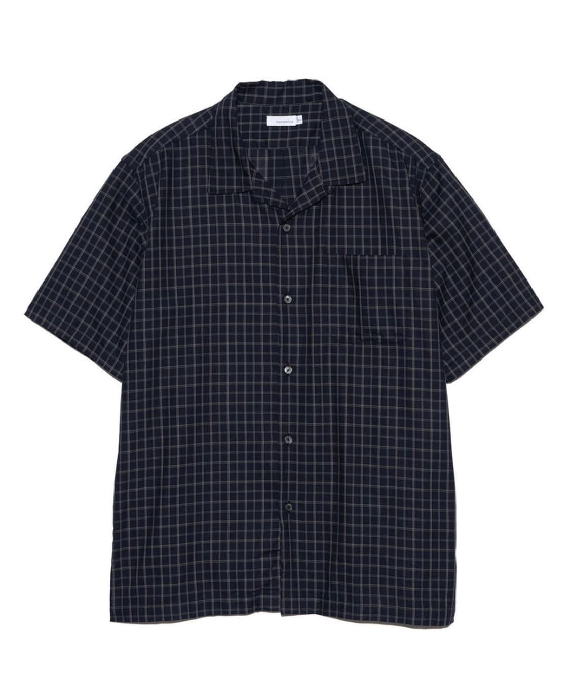 [M] 나나미카 오픈카라 파나마 플레이드 셔츠 새상품급 상품이미지1