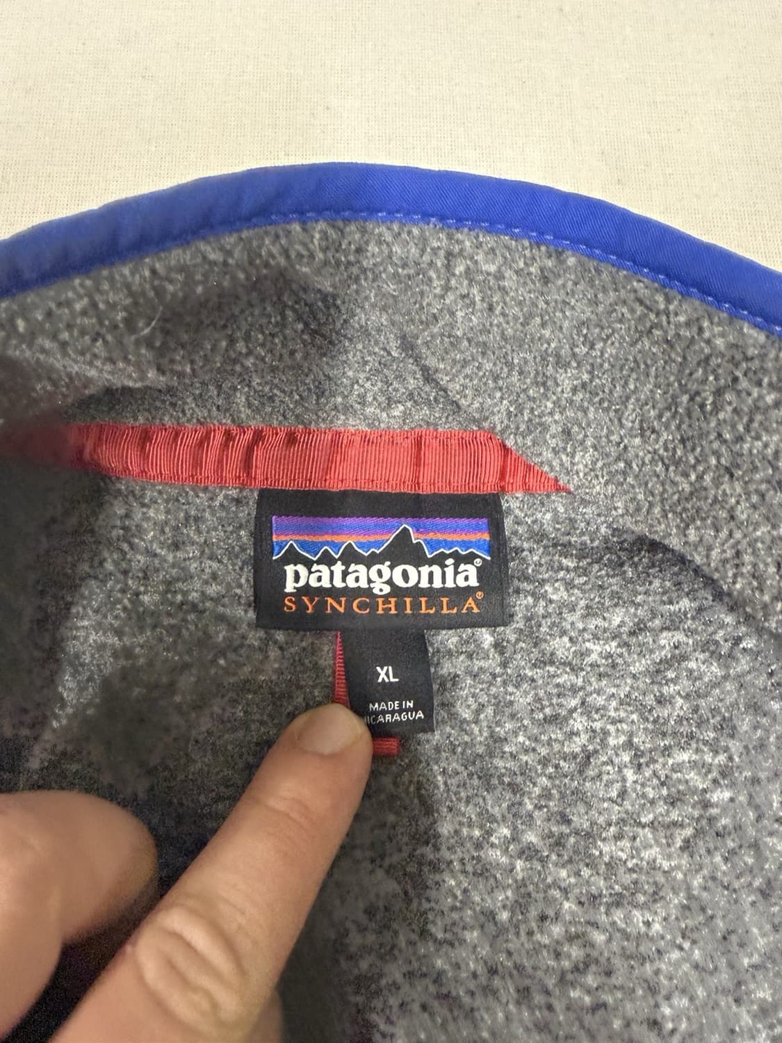 13FW 파타고니아 신칠라 스냅-T 플리스 그레이 블루 트림 상품이미지2