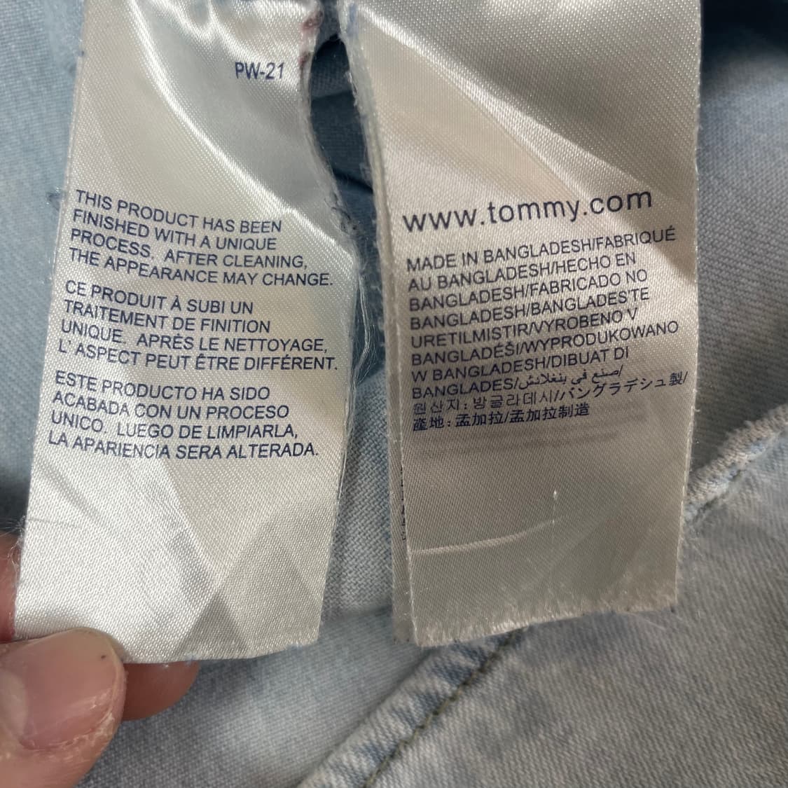 타미힐피거 미니로고 투포켓 연청 레귤러 데님 웨스턴 셔츠 S 상품이미지6