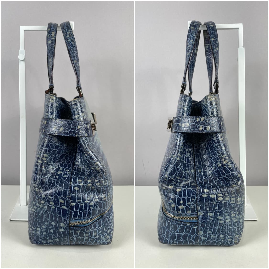 살바토레 페라가모 간치니 턴락 크로커 엠보 토트백 가방 정품 상품이미지3