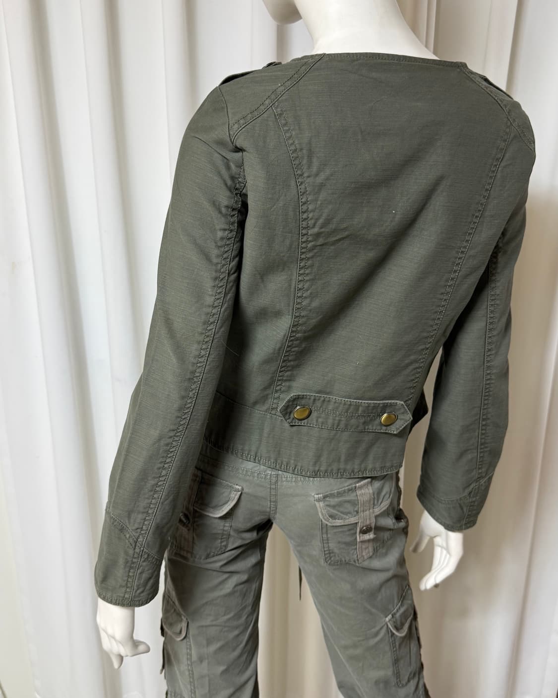 빈티지 카키 나폴레옹 자켓 상품이미지4