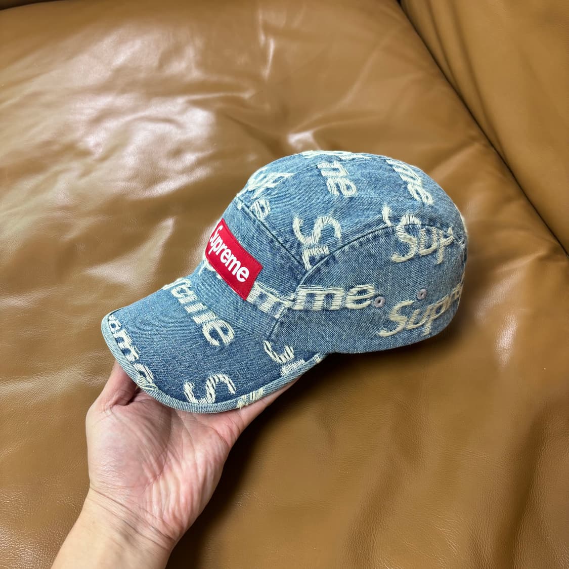 Supreme 슈프림 프레이드 워시드 데님 캠프캡 모자 (Denim) 상품이미지4