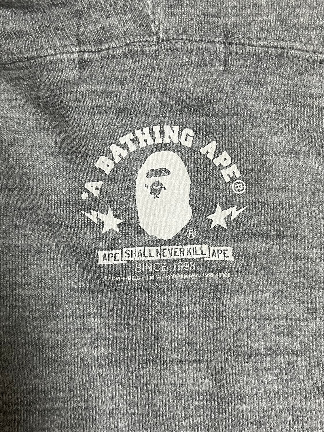 BAPE 베이프 베이비 마일로 후드집업 그레이 M 상품이미지8