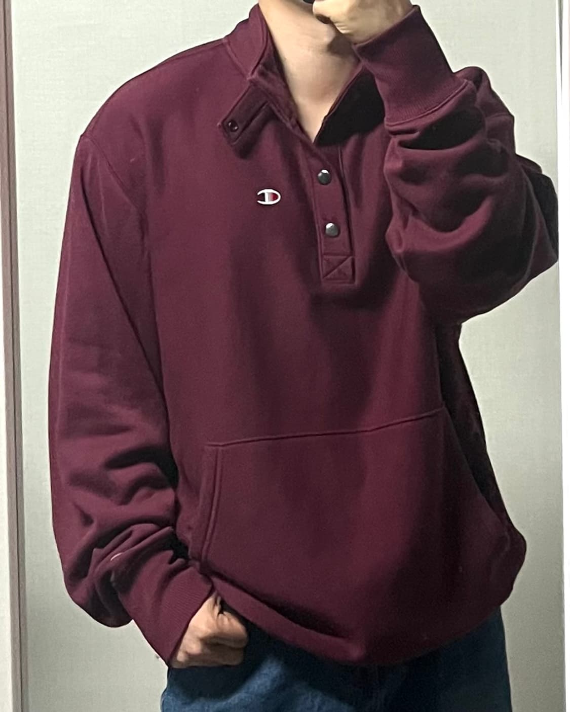 챔피온 하이넥 카라 기모 맨투맨 상품이미지1