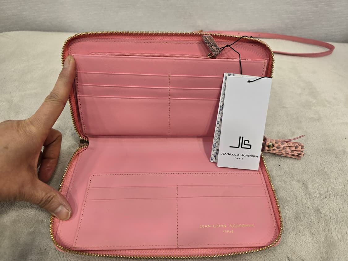 새상품) 장루이쉐레 미니크로스백 겸 장지갑 핑크 뱀피 상품이미지8