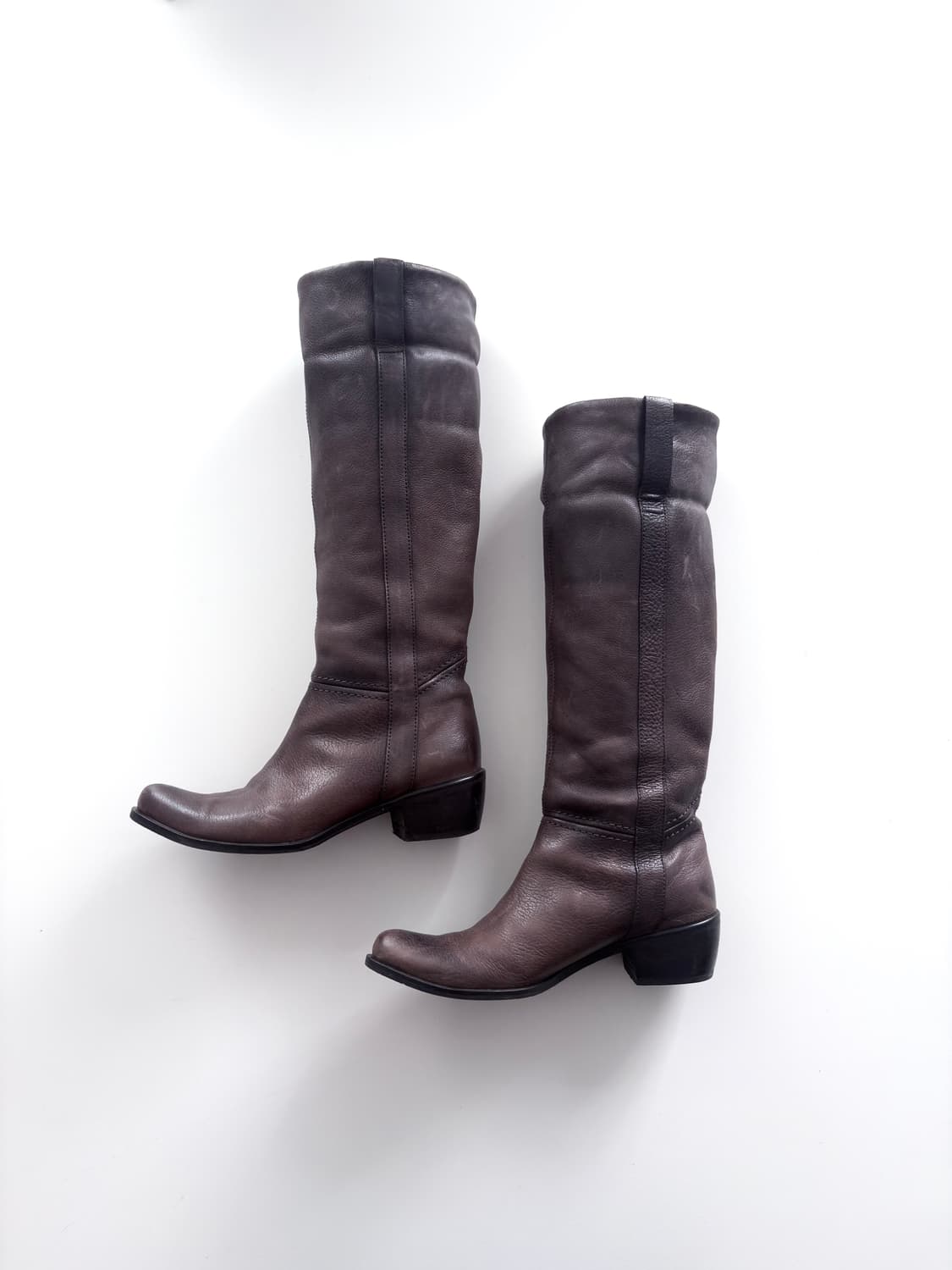 빈티지 라보키고시 니트 디테일 리얼레더 부츠 상품이미지3