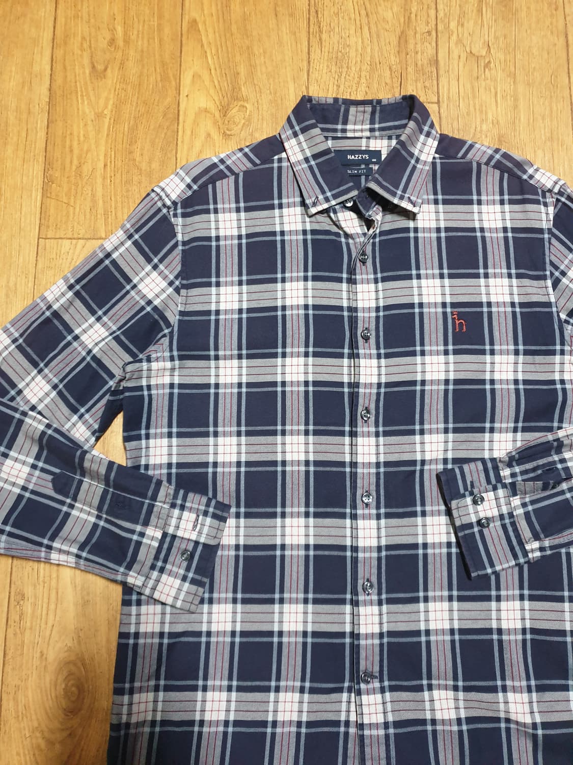 1187 헤지스 체크 남방셔츠 100 사이즈입니다 상품이미지4