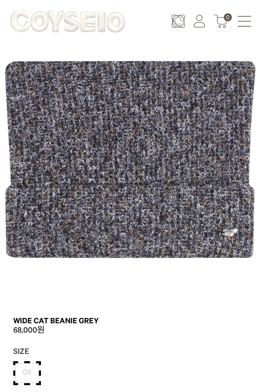 코이세이오 와이드 캣비니 그레이 상품이미지1