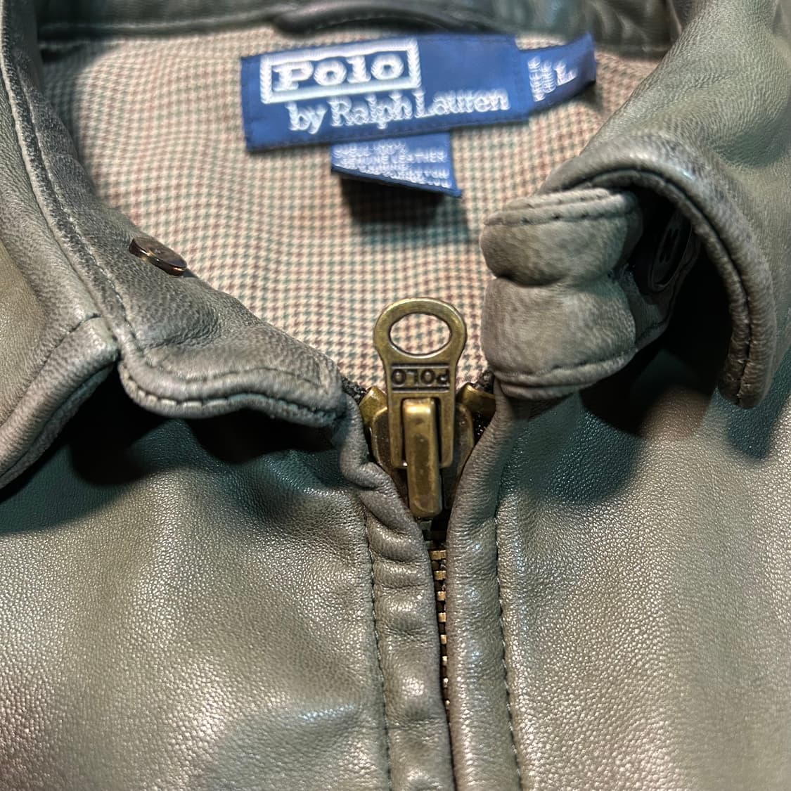[XL] 90s 폴로 랄프로렌 맥스웰 레더자켓 올리브 그린  상품이미지10