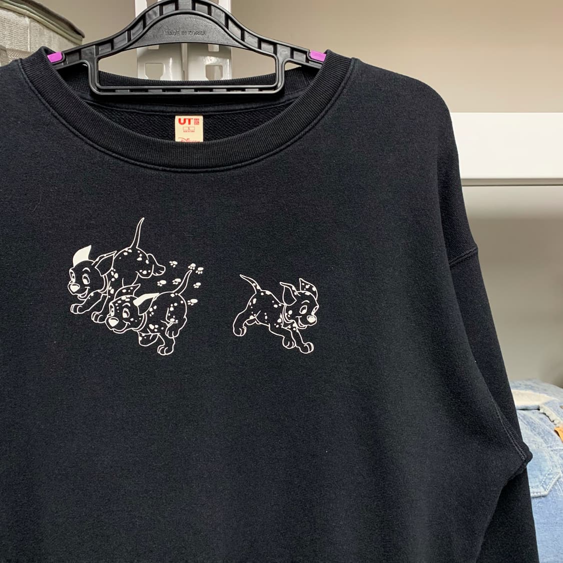 [S] 유니클로 X 디즈니 101마리 달마시안 프린팅 맨투맨 스웻셔츠 상품이미지1