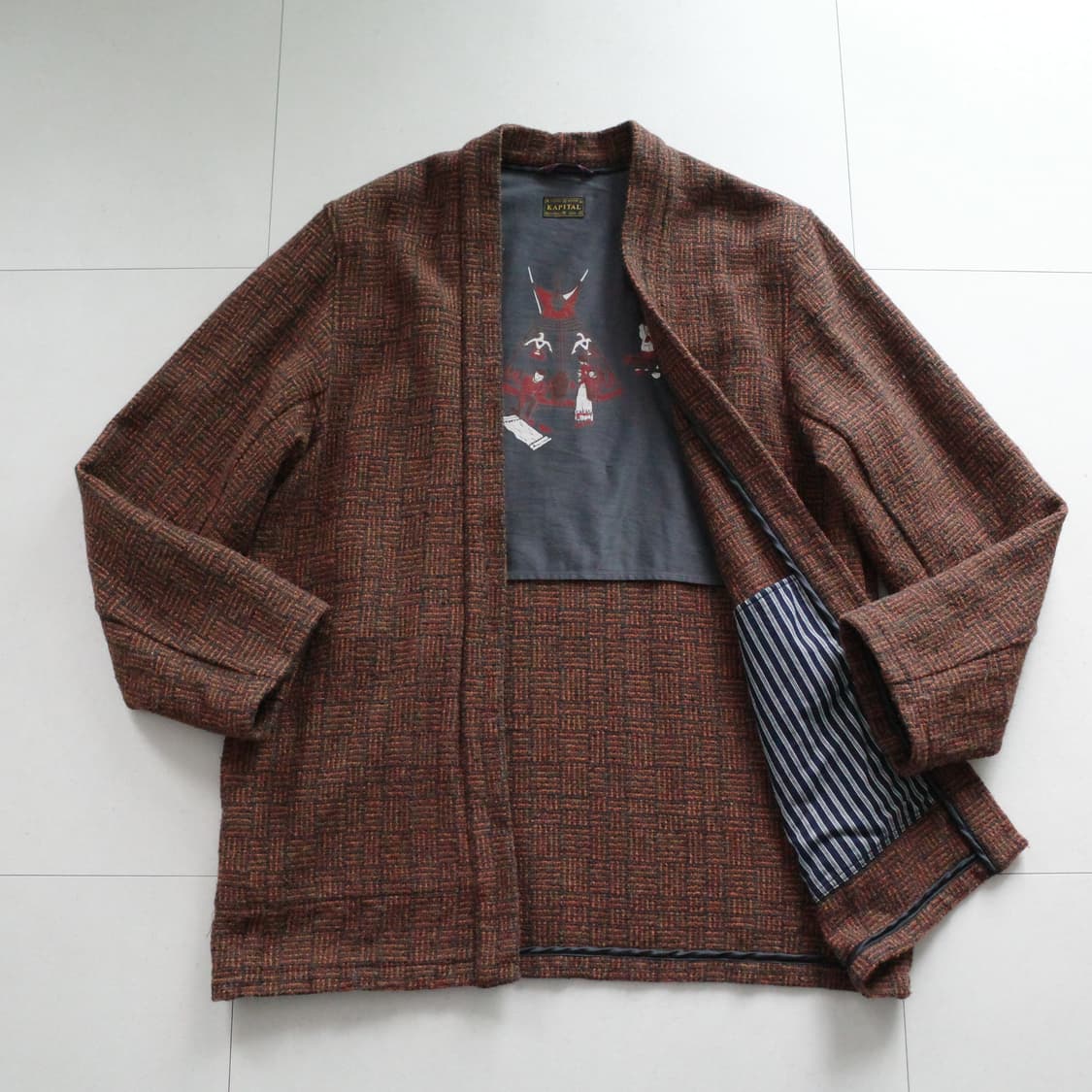 캐피탈 17FW 트위드 울 린넨 샤카 코트 XL사이즈 상품이미지1