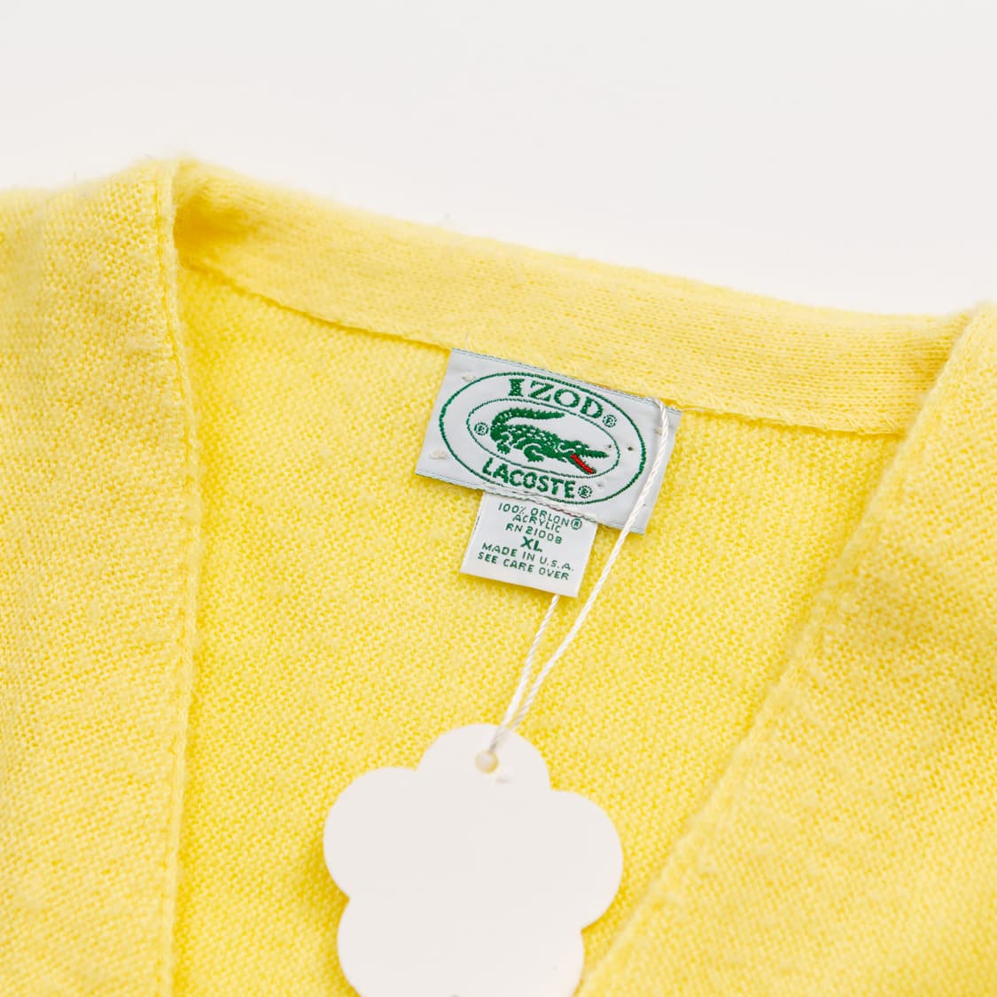 80s IZOD 라코스테 아크릴 가디건 옐로우 상품이미지4
