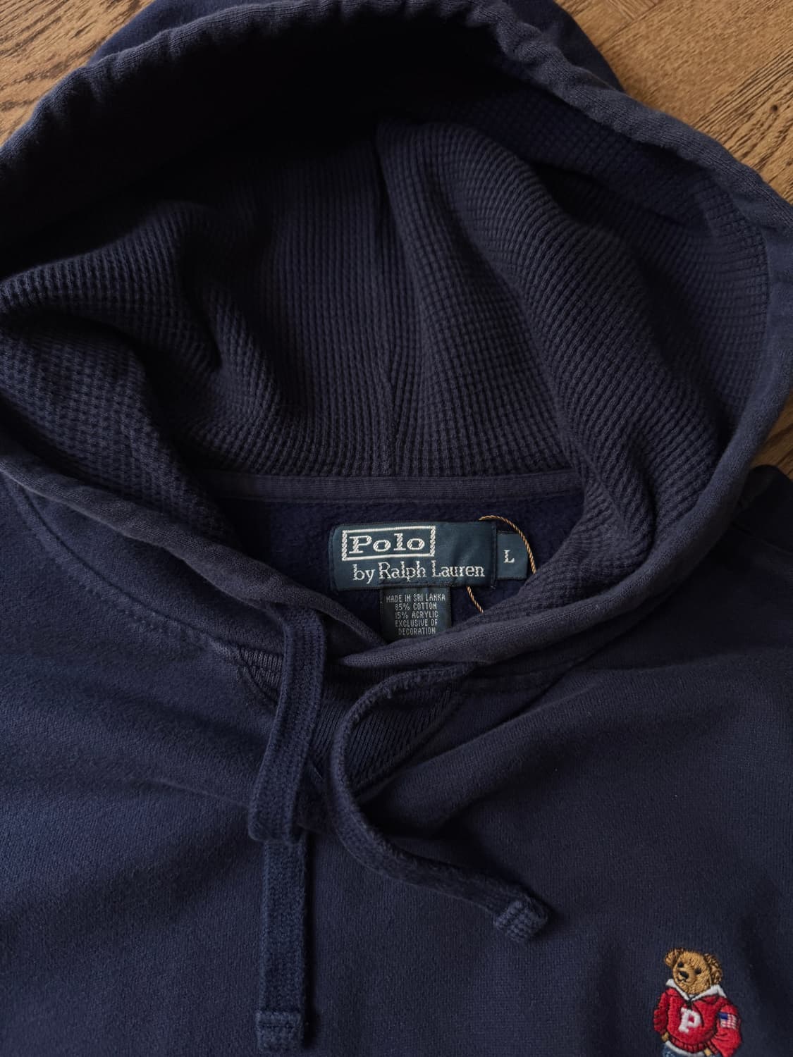 [L]폴로 랄프로렌 테디베어 로고 네이비 써멀 후드 티셔츠 상품이미지2