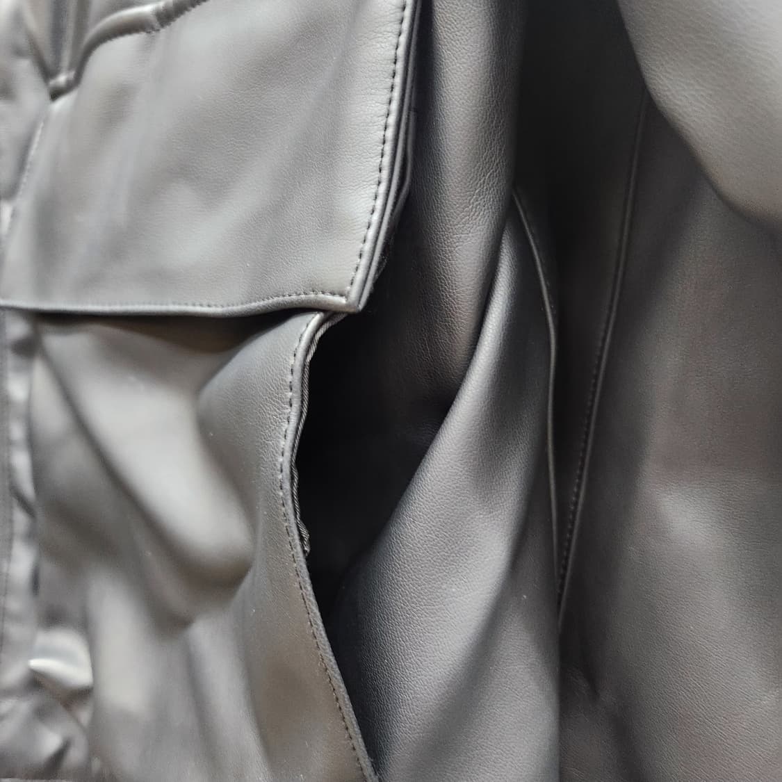 라퍼지스토어 가죽 레더 크롭 투웨이 스트링 자켓 S(L) 상품이미지3