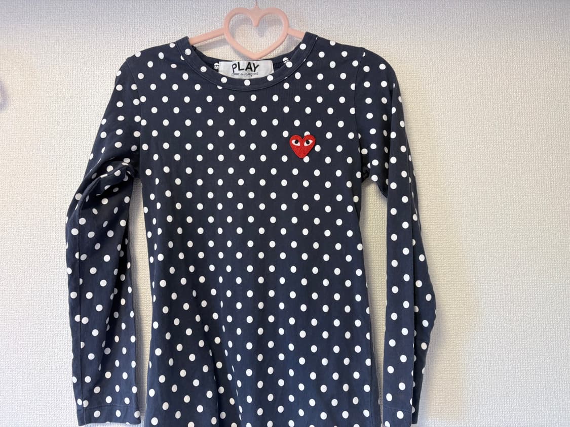 꼼데가르송 네이비 도트 티 S 상품이미지1