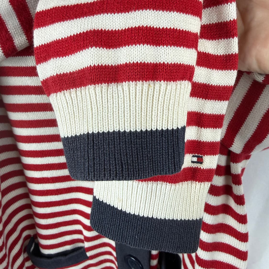 (무료배송)L) 타미힐피거 우먼스 스트라이프 브이넥 가디건 상품이미지4