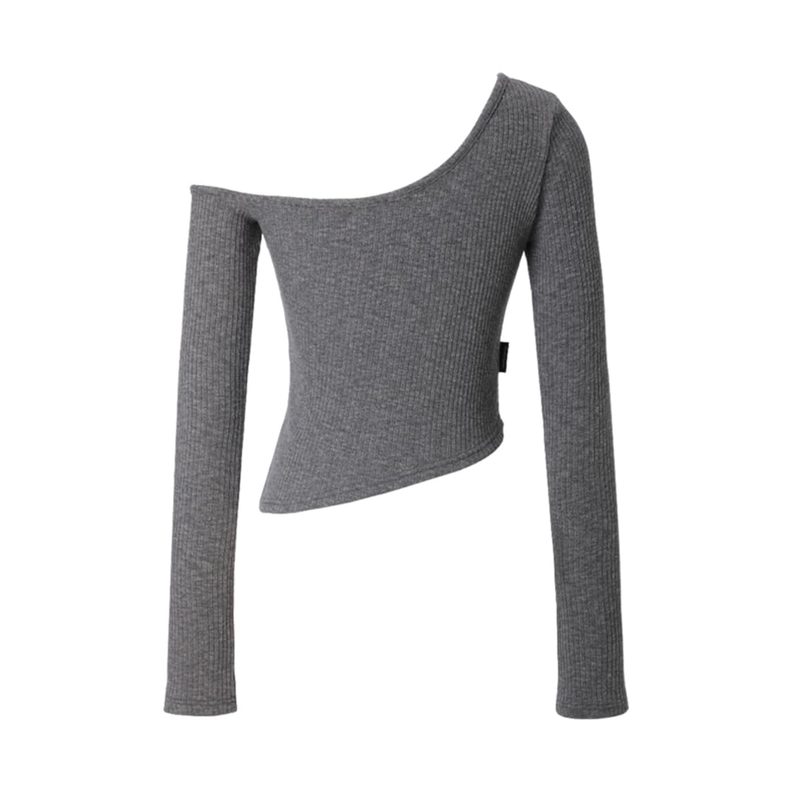 쓰리타임즈 원숄더 버튼 티셔츠 멜란지 상품이미지2